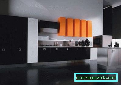 Schwarzweiss-Küche - Fotos der Innenarchitektur und der Farbkombination