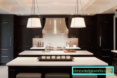 Schwarzweiss-Küche - Fotos der Innenarchitektur und der Farbkombination