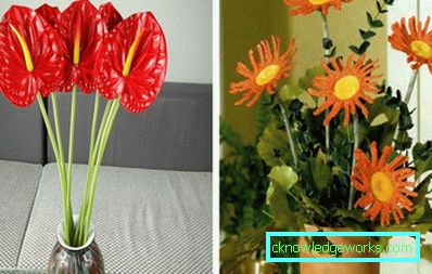 Foto: Plastikblumen und Fäden