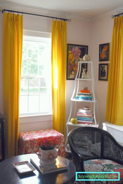 Gelbe Vorhänge - ein gemütliches und warmes Design (75 Fotos)
