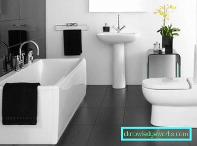 Schwarz-Weiß-Badezimmer - 75 beste Fotos von Modedesign-Ideen
