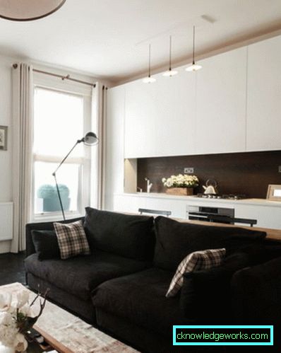 Wohnzimmerdesign 15 m² - Foto des modernen Rauminterieurs