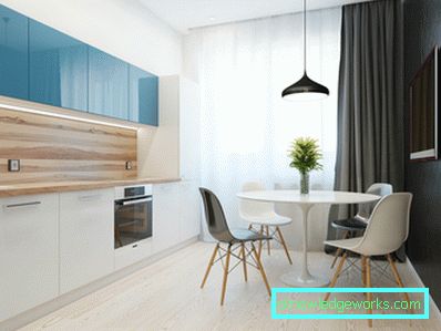 Küchendesignfläche von 8 Quadratmetern. meter mit kühlschrank Küchendesignfläche von 8 Quadratmetern. meter mit kühlschrank