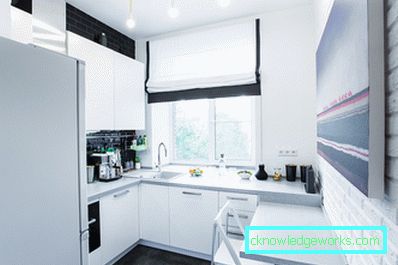 Design kleiner Küchenbereich von 6 Quadratmetern. m mit Kühlschrank Design kleiner Küchenbereich von 6 Quadratmetern. m mit Kühlschrank