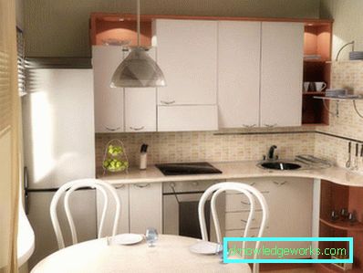 Design kleiner Küchenbereich von 6 Quadratmetern. m mit Kühlschrank Design kleiner Küchenbereich von 6 Quadratmetern. m mit Kühlschrank