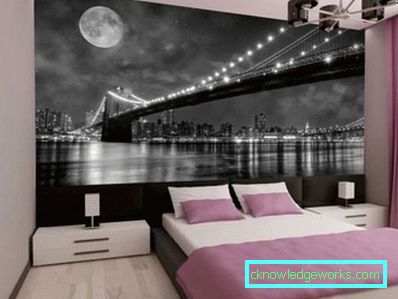Fotopapier im Schlafzimmer über dem Bett - ein Foto mit modernen Beispielen und Designtipps Fotopapier im Schlafzimmer über dem Bett - ein Foto mit modernen Beispielen und Designtipps