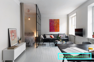 Wohn- und Schlafzimmer in einem Raum - Fotos von Inneneinrichtungen