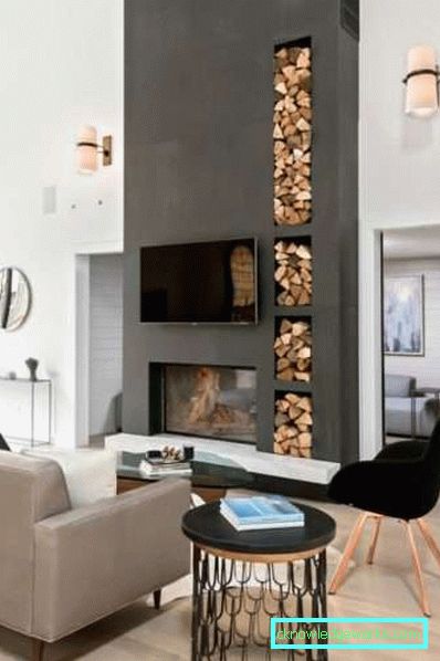 Wohnzimmer mit Kamin und Fernseher - 50 Design-Innenaufnahmen
