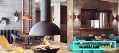 Loft-Stil Wohnzimmer - Foto von Innenräumen in der Wohnung