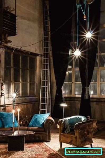 Loft-Stil Wohnzimmer - Foto von Innenräumen in der Wohnung