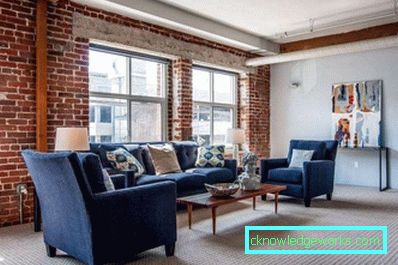 Loft-Stil Wohnzimmer - Foto von Innenräumen in der Wohnung