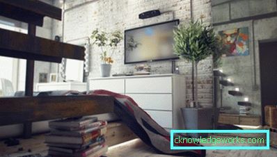 Loft-Stil Wohnzimmer - Foto von Innenräumen in der Wohnung