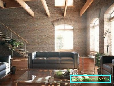 Loft-Stil Wohnzimmer - Foto von Innenräumen in der Wohnung