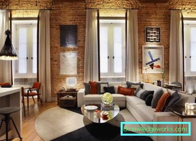 Loft-Stil Wohnzimmer - Foto von Innenräumen in der Wohnung