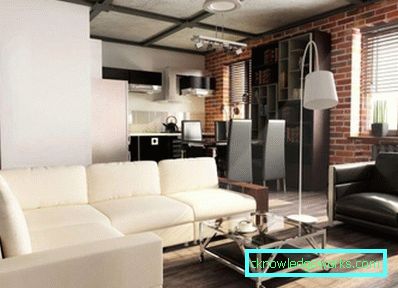 Loft-Stil Wohnzimmer - Foto von Innenräumen in der Wohnung