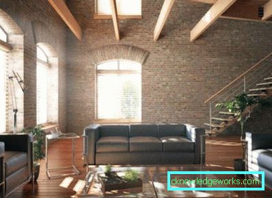 Loft-Stil Wohnzimmer - Foto von Innenräumen in der Wohnung