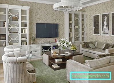 Wohnzimmer in der modernen klassischen Art - Foto des Innenraums