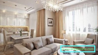 Wohnzimmer in der modernen klassischen Art - Foto des Innenraums