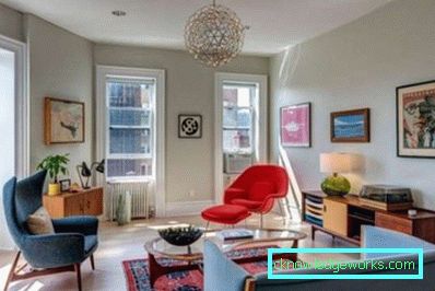 Innenwohnzimmer 18 Quadratmeter in modernem Stil - Fotodesign-Ideen