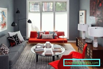 Innenwohnzimmer 18 Quadratmeter in modernem Stil - Fotodesign-Ideen