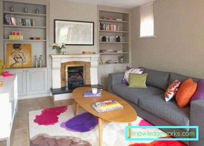 Innenwohnzimmer 18 Quadratmeter in modernem Stil - Fotodesign-Ideen