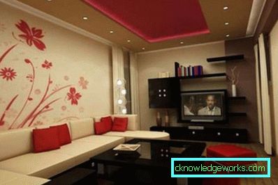 Innenwohnzimmer 18 Quadratmeter in modernem Stil - Fotodesign-Ideen