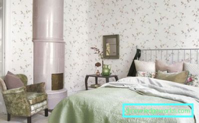 345-Kombinationstapete im Schlafzimmer