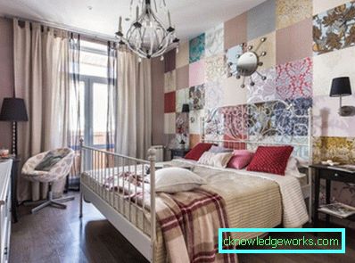 345-Kombinationstapete im Schlafzimmer