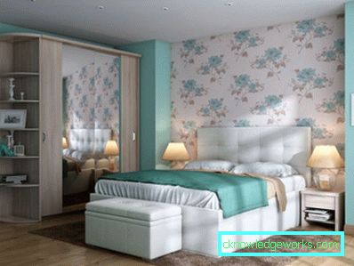 345-Kombinationstapete im Schlafzimmer