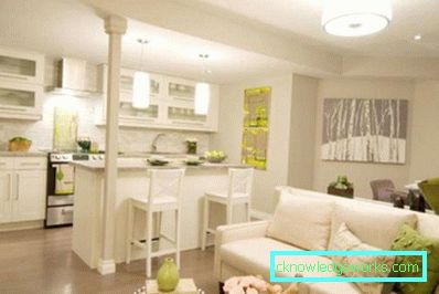 Küche kombiniert mit Wohnzimmer in einem Privathaus