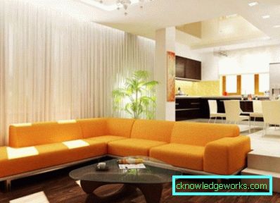 Küche kombiniert mit Wohnzimmer in einem Privathaus