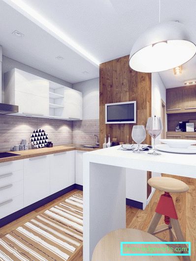 Kleine Küche von 5 Quadratmetern. m mit Kühlschrank Kleine Küche von 5 Quadratmetern. m mit Kühlschrank