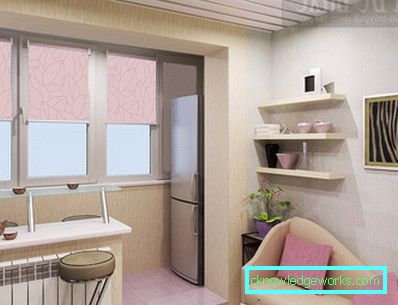 Layout Küchenbereich von 9 Quadratmetern. m mit Kühlschrank Layout Küchenbereich von 9 Quadratmetern. m mit Kühlschrank