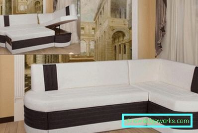 Ecksofa in der Küche mit einem Bett Ecksofa in der Küche mit einem Bett