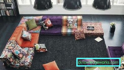 Ecksofa im Wohnzimmerinnenraum - Fotobeispiele und Bestückungsmethoden