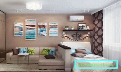 Ecksofa im Wohnzimmerinnenraum - Fotobeispiele und Bestückungsmethoden
